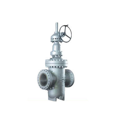 Plate gate valve with guide flange connection